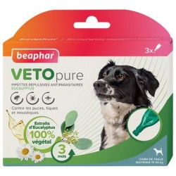 VETOPURE Pipette répulsives antiparasitaires CHIEN Moyen  BEAPHAR