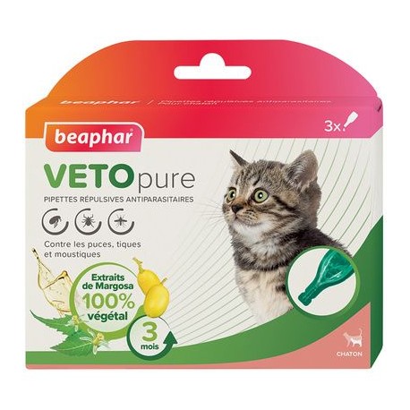 Pipette répulsives antiparasitaires CHATON BEAPHAR