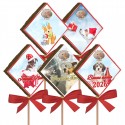 Lot de 10 sucettes Noël 1 (motif chien chat) Biscuiterie de Médor