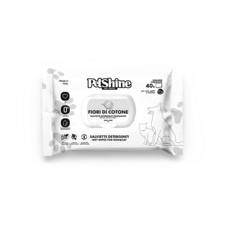 Lingettes PETSHINE Cotton Flowers  sachet 40 pièces